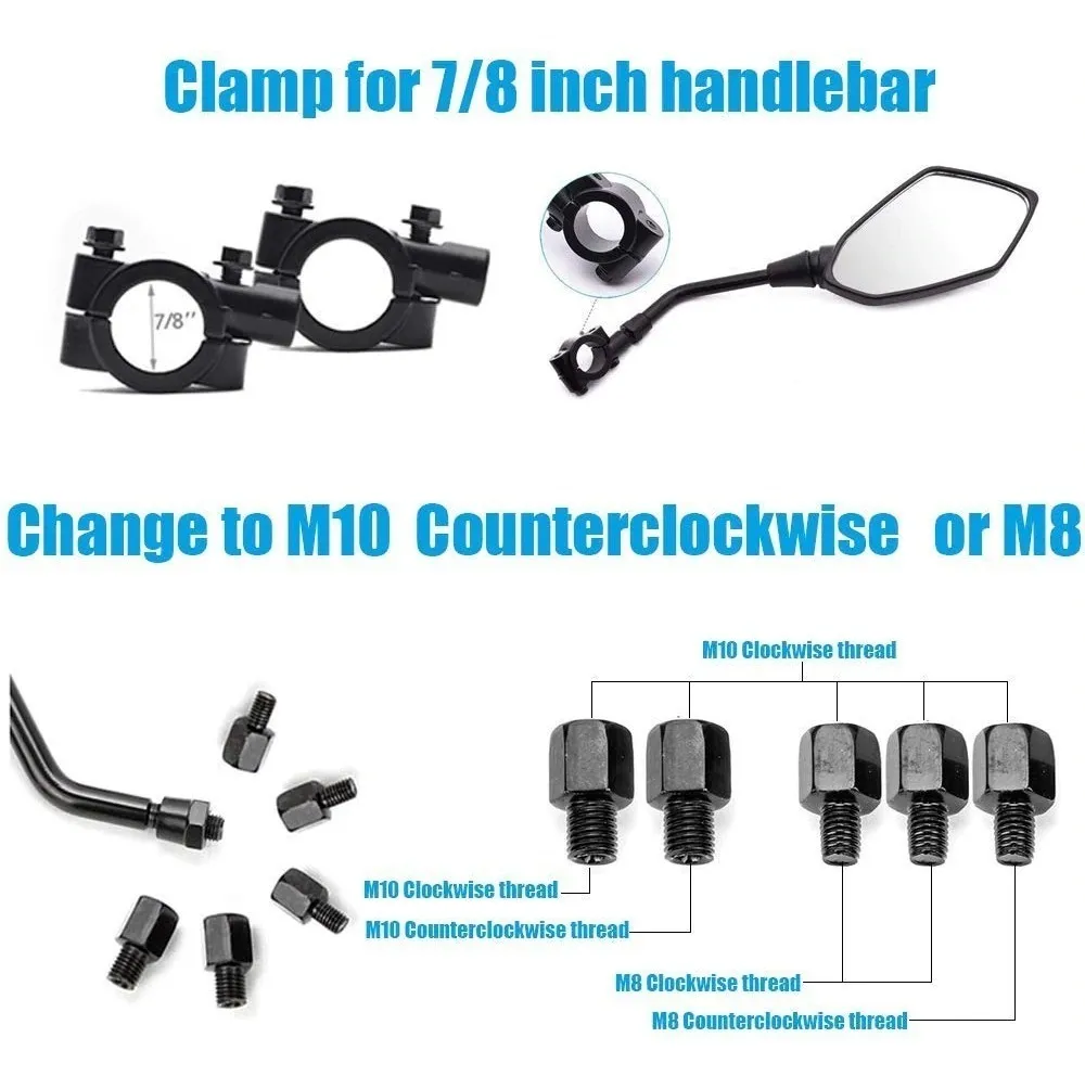 Espejos Moto Z250 Z800 Er6n Adaptables Universal - Imagen 2