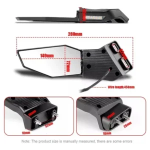 Espejos Alerón Móviles Moto Carenada R15 Ninja Cbr Rs R6 R1