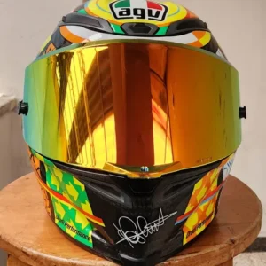 Visor Para Casco Agv Corsa Pista Dorado Humo