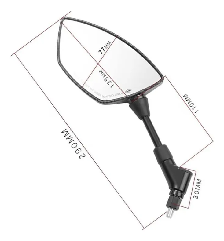 Espejos Tipo Carbonopara Moto Universales - Imagen 3